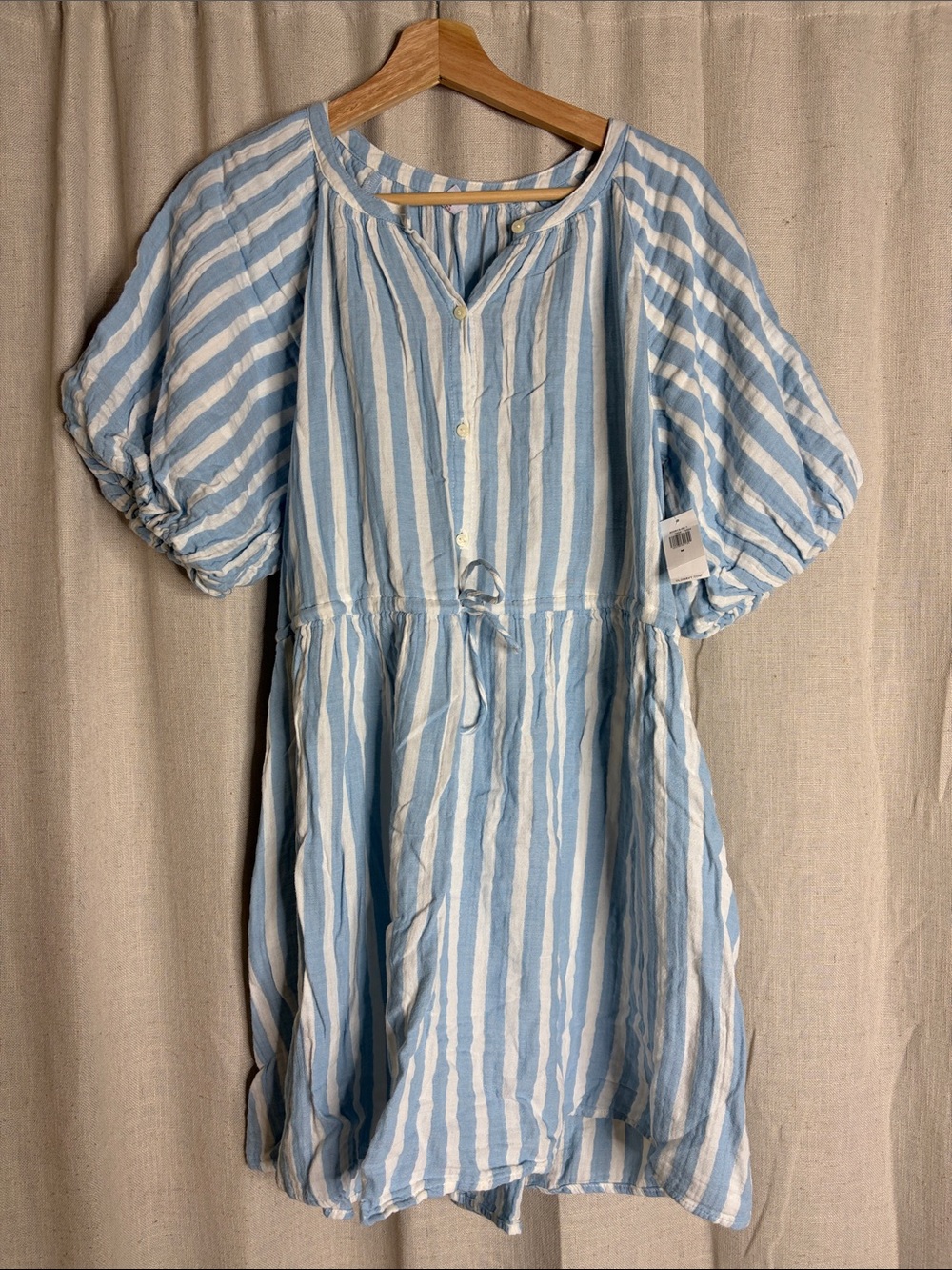 Old Navy Blue and White Striped Midi Dress